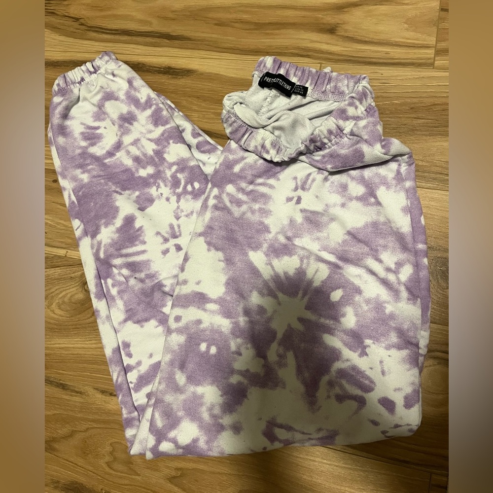PrettyLittleThing purple tie-dye sweatpants